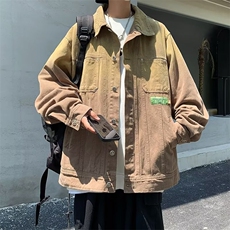 秋季oversize百搭潮流夹克水洗复古牛仔渐变色外套男W6054-P68，男装夹克，星座512-2