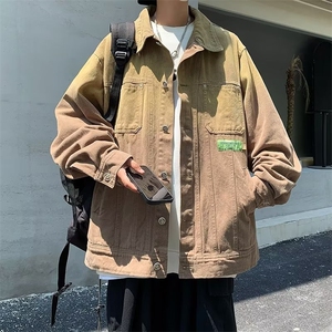 秋季oversize百搭潮流夹克水洗复古牛仔渐变色外套男 W6054-P68图片