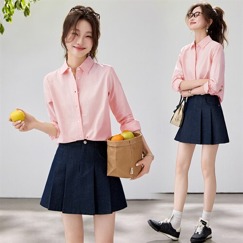 2026春夏新款黄蓝条纹衬衫女宽松显瘦元气少女感衬衣显白温柔风，女装衬衫，艾米