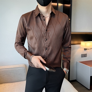 秋冬季男士新款社会小伙店主风长袖衬衫301A-1/CS609/P55图片