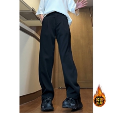 加绒加厚西裤男女秋冬季阔腿直筒宽松休闲裤垂感西装裤K2666/P54，男装休闲裤，星座506