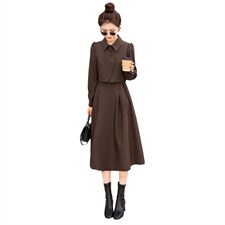 长袖连衣裙女春秋2025春秋新款气质高级感法式马甲衬衫裙子，女装连衣裙，半夏