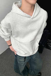 可二开无帽绳连帽卫衣重磅450克潮棉全棉光板外套男 RH5302-特P45图片