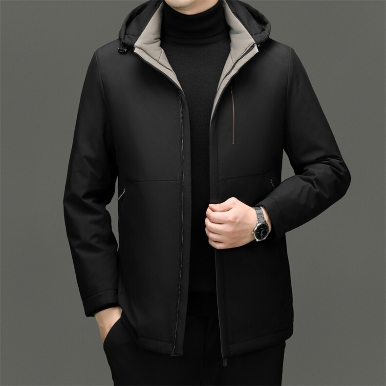 XL-R89778新款冬季男士鹅绒羽绒服连帽保暖外套修身风衣大衣,男装风衣,电商B360