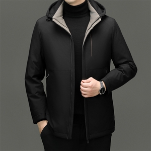XL-R89778新款冬季男士鹅绒羽绒服连帽保暖外套修身风衣大衣图片