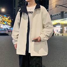 港风双面穿上衣夹克宽松落肩立领冲锋衣外套JK908P70，男装夹克，星座1204-3