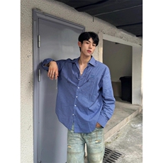 美式夏季长袖衬衫男士高级氛围感cleanfit防晒格子外套男，男装防晒衣，星座1210-1