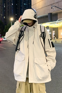 新款港风夜景三防连帽冲锋衣宽松大码夹克男A157B-J199-特85图片
