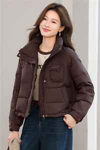 现货2025冬季新款休闲时尚无帽女士保暖加厚羽绒服图片