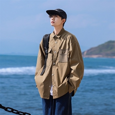 春季新款现货港风夹克户外纯色衬衫领外套DSA157B-CS01-P75，男装夹克，电商A157B