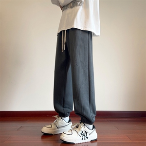 wassup happy束脚卫裤男春秋夏季款潮流宽松运动裤阔腿休闲长裤子图片
