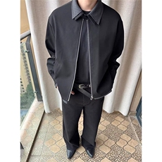 翻领高级感外套男美式小众cleanfit短宽痞帅休闲夹克LHT1744-P75，男装夹克，星座1008