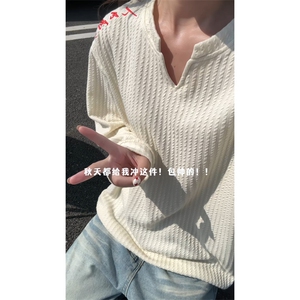 XZ809A/SYR08/特P19/控38 美式V领人民万岁万针绣花长袖T恤卫衣图片