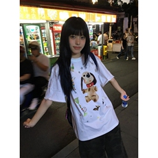 H0726-P30宽松休闲2026新款夏季短袖印花t恤女，男装T恤，星座617A-2