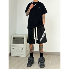 大码麂皮绒休闲裤厚板印花短裤A014-DY25023-特P25控48，男装休闲裤，电商A014