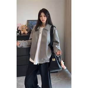 现货美式高街机车皮夹克男秋季新款休闲拼接外套-A2259TP85图片