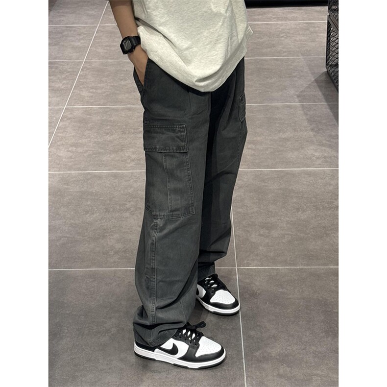 【网图】B221美式ins高品质多口袋休闲工装裤子LK24351-P65控88,男装工装外套,电商B221