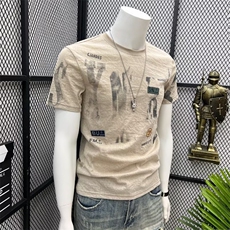 设计师款冰丝t恤男印花短袖体恤夏天潮牌男士高端凉感半袖上衣服，男装T恤，电商B212（原钱塘6029）