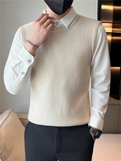 店主风小伙秋冬针织假二件毛衣男301A-1/M80/P75，男装针织衫/毛衣，星座301A-1