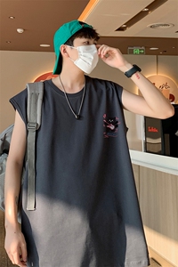 抖音直播乌梅紫纯棉重磅250克男无袖背心T恤T513P28控39图片