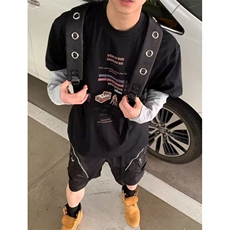 夏季宽松美式复古潮牌印花设计感宽松圆领短袖T恤酷男TD665，男装T恤，星座1116A（原606A-3）