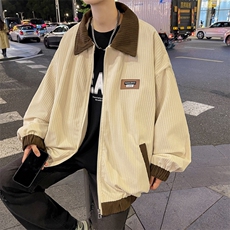 美式复古潮牌设计感外套男秋季小众拼色宽松情侣夹克W7860-P55，男装夹克，星座512-4