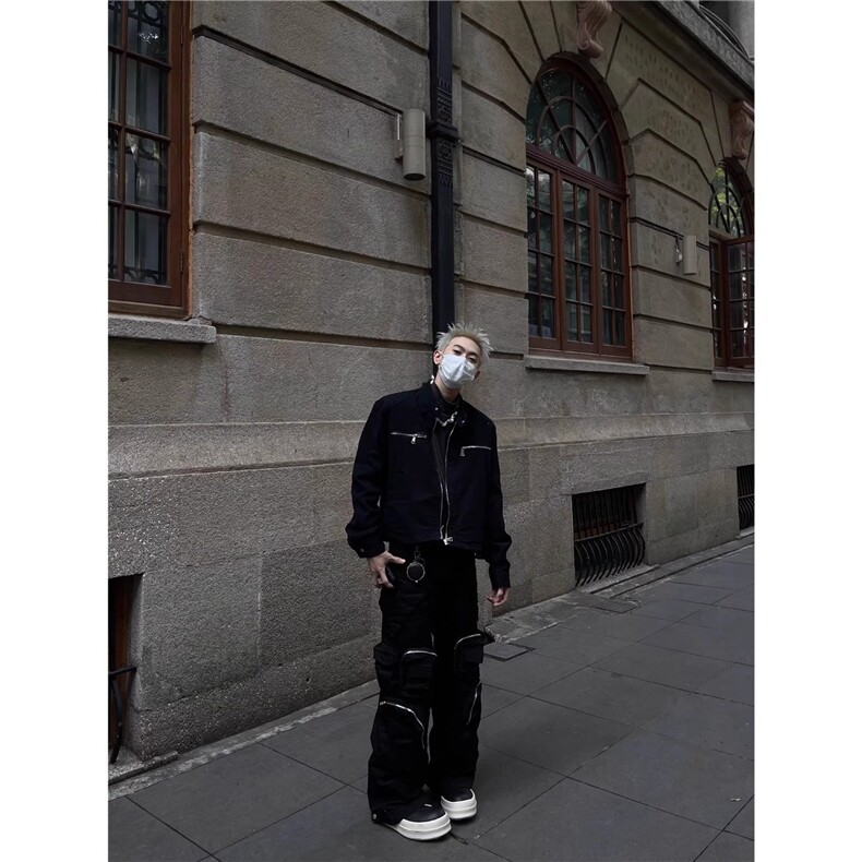 复古做旧水洗牛仔外套男女工装短款小众金属设计夹克LF45088-P70,男装工装外套,星座1008