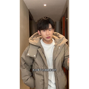 现货5W件冬季三防重磅boxy短款羽绒连帽PU皮棉衣外套防风加厚棉服图片