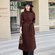 欧货正品一口价女2024秋冬英伦风中长款宽松百搭收腰系带翻领风衣，女装风衣，卡杰菲