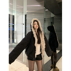 A462-P128美式座山雕毛领加绒加厚棉服夹克冬季cleanfit工装外套，男装夹克，星座911