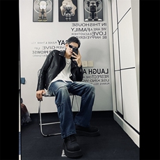 美式vibe复古牛仔裤男款高街潮牌直筒阔腿帅气KX201-P55，男装牛仔裤，星座1109-3