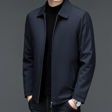 2023年冬季新款商务中年男士时尚潮流夹克休闲百搭纯色加绒外套，男装夹克，电商B212（原钱塘6029）