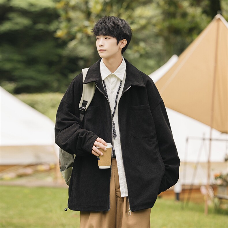 2023秋潮流灯芯绒cityboy拉链外套男休闲大码翻领夹克J25019-P85,男装夹克,电商A082