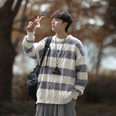 cityboy！条纹毛衣男士加厚麻花线衣男针织衫男XH03-P60，男装针织衫/毛衣，电商B367