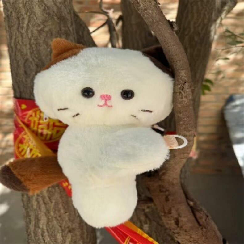 可爱小猫咪挎包可斜跨精品毛绒背包，雪光毛绒玩具