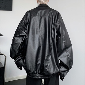 秋冬pu皮衣外套痞帅cleanfit机车服夹克美式短款上衣Y1023P68网图图片