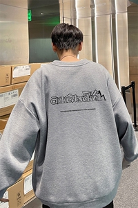 华夫格！华夫格上衣男圆领华夫格卫衣男大码长袖t恤男HY187-P30图片