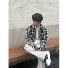 【有货】cleanfit黑白格子小香风外套高级感痞帅夹克237LL-特P55，男装夹克，星座1007（原301D）