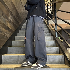春季新款美式机能冲锋工装裤多口袋设计感阔腿休闲裤男K7621-P40，男装休闲裤，星座512-3
