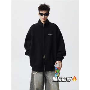加绒常规P70加绒P80 美式潮复古百搭休闲重磅拉链开衫卫衣图片