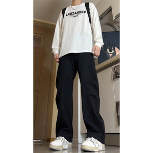 8XL-M春季弯刀裤工装裤子男美式高街马吉拉西裤阔腿直筒KZ009P58图片