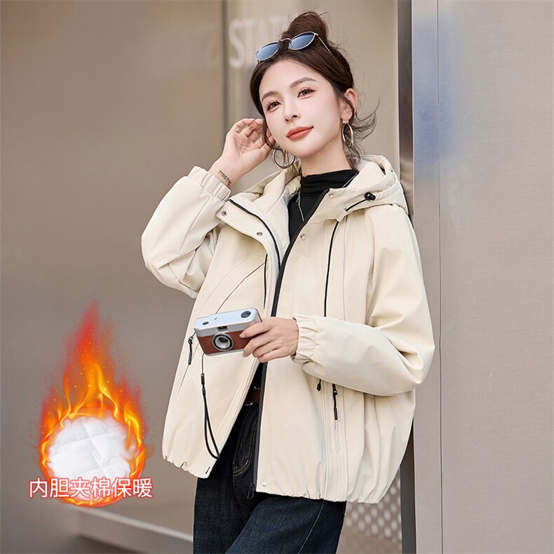 现货！现货！加绒加厚外套女不臃肿2025冬季新款气质高级感棉衣,女装棉衣/棉服,以桐