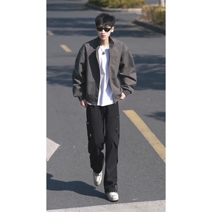 26春装新款美拉德立领飞行夹克boxy廓形休闲百搭外套上衣开衫外套图片