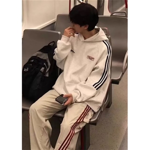 秋冬新款港风情侣连帽卫衣外套男生痞帅高街上衣服 WY39图片