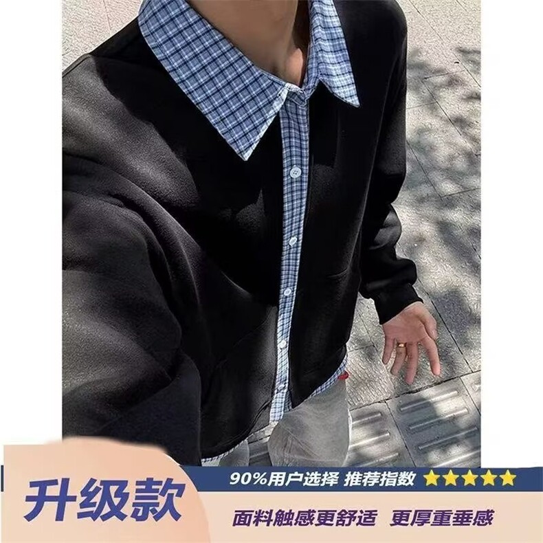 CS59-P45美式重磅灰色空气层棒球服外套男春季简约宽松百搭开衫,女装短外套,电商B323A