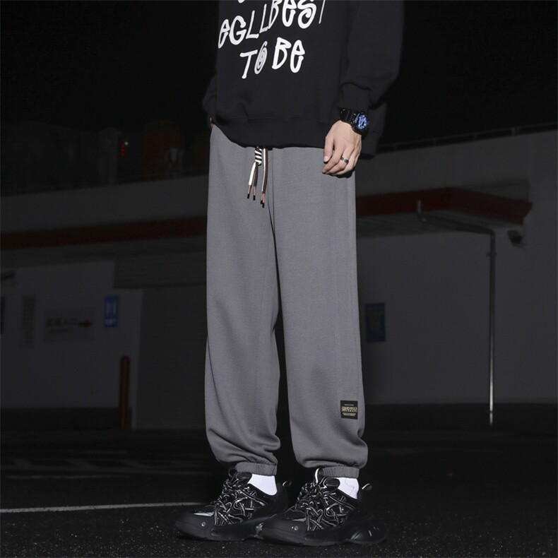 垂感卫裤休闲裤子男宽松百搭休闲束脚男士运动长裤K921-特批-32,男装休闲裤,星座718-1