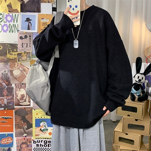18色跑量 男士针织圆领纯色打底宽松毛衣男 A367 M02 P40图片