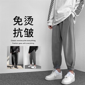高街2023新款潮流百搭抗皱束脚运动休闲九分卫裤 K118-特批35图片