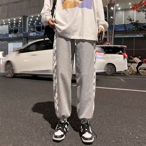 男秋季新款港风休闲裤束脚裤子K2825P25图片