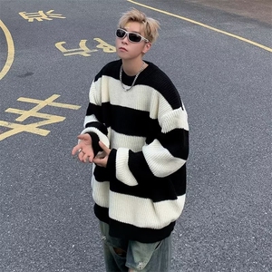 美式圆领毛衣男慵懒风休闲针织衫 M510 P45图片